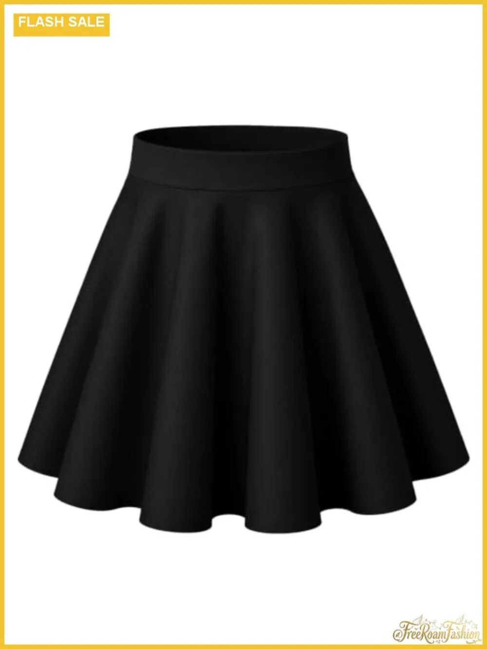Women's Pleated Mini Skater Skirt High Waist Flared A-Line Stretchy